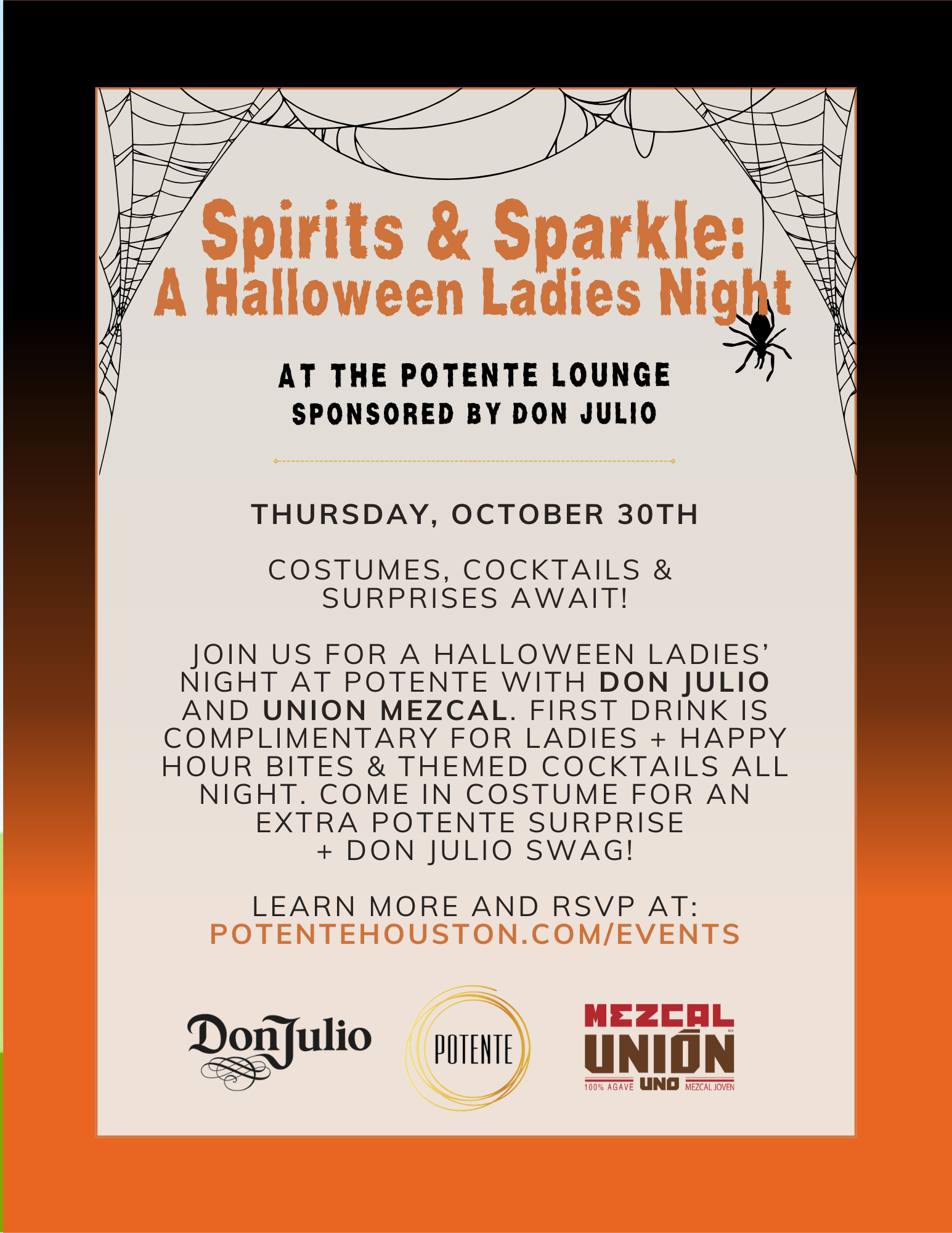 SPIRITS & SPARKLE Night_Flyer_Potente_10.30.2025_ver.2