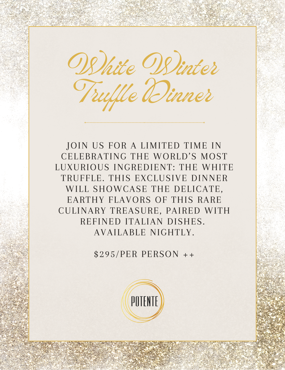 White Truffe Dinner_Flyer_Potente_10.2025_ver.1